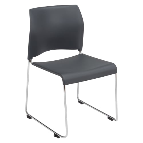 NPS® 8800 Series Cafe Plastic Stack Chair, Charcoal